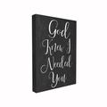 The Stupell Home Decor Collection God Knew I Needed You Black and White Script Typography Wall Plaque Art 10 x 0.5 x 15