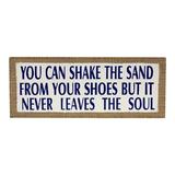 Beachcombers You Can Shake Sand From Shoes Burlap Wood Wall Plaque 15 Inch Decor