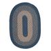 Colonial Mills 2 x 4 Blue and Beige Reversible Oval Area Throw Rug