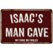 ISAAC S Man Cave Sign Garage Mancave Decor Accessories Signs Vintage Retro Rustic Tin Wall Art Name Home Beer Dads Gift 8 x 12 Matte Finish Metal 108120003176