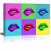 wall26 - Canvas Wall Art - Multi-Color Pop Art with Sexy Lips - Giclee Print Gallery Wrap Modern Home Art Ready to Hang - 16 x 24