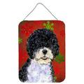 Carolines Treasures SS4697DS1216 Portuguese Water Dog Red Green Snowflake Christmas Wall or Door Hanging Prints 12x16