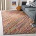 SAFAVIEH Cape Cod Jarvis Colorful Striped Area Rug 5 x 8 Natural/Red