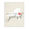 The Stupell Home Decor Collection New York Proud with Heart Wall Plaque Art