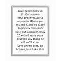 The Stupell Home Decor Love Grows Best in Little Houses Gray Framed Texturized Art