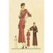 Pink Daytime Dress and Overcoat Poster Print by Vintage Fashion (12 x 18)