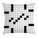 Word Search Puzzle Throw Pillow Cushion Cover Blank Newspaper Style Crossword Puzzle with Numbers in Word Grid Decorative Square Accent Pillow Case 24 X 24 Inches Black and White by Ambesonne