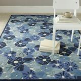 SAFAVIEH Martha Stewart Poppy Field Floral Area Rug Azurite Blue 9 x 12