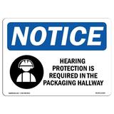 OSHA Notice Signs - Hearing Protection Is Required Sign With Symbol | Decal | Protect Your Business Work Site | Made in the USA