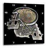 3dRose Steampunk Gothic Faux Metal Skull Image - Wall Clock 13 by 13-inch