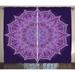 Purple Mandala Curtains 2 Panels Set Hand-Drawn Doodle Lace Mandala with Floral Motifs Window Drapes for Living Room Bedroom 108W X 84L Inches Pale Mauve Dark Purple and Purple by Ambesonne