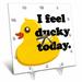 3dRose I feel ducky today Desk Clock 6 by 6-inch