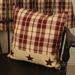 Primitive Farmhouse Star 16 Country Throw Pillow Burgundy or Black and Tan