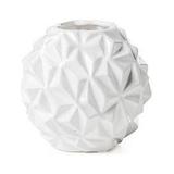 Torre & Tagus Crumple Ball Vase Small - White Ceramic 5.25