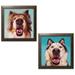 Gango Home Decor Vertical Follow Your Nose 9 & 10 by Lucia Heffernan (Ready to Hang); Two 12x12in Brown Framed Prints