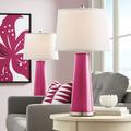 Color + Plus Color Plus Leo 29 1/2 Vivacious Pink Glass Table Lamps Set of 2