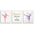 The Kids Room by Stupell Dance Like No One Is Watching Ballerinas 3pc Wall Plaque Art Set 3pc each 10 x 0.5 x 15