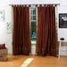 Brown Tab Top Sheer Sari Curtain / Drape / Panel - 43W x 84L - Pair