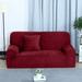 PiccoCasa Velvet Plush Elastic Sofa Cover Thicker Couch Slipcover Burgundy Large