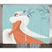 Ambesonne Vintage Woman Curtains 2 Panel Set Lady in Red Coat 108 x 84 Multicolor