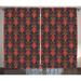Turkish Pattern Curtains 2 Panels Set Oriental Botanical Pattern with Pomegranates and Leaves on Indigo Backdrop Window Drapes for Living Room Bedroom 108W X 63L Inches Multicolor by Ambesonne