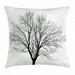 Black and White Throw Pillow Cushion Cover Monochrome Barren Maple Tree Silhouette Hand Drawn Autumn Season Nature Decorative Square Accent Pillow Case 20 X 20 Inches Black White by Ambesonne