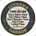 LUTHER S Garage Rules 12 Round Metal Sign Garage Wall DÃ©cor 100140015318