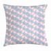 Geometric Throw Pillow Cushion Cover Repeating Triangles Forming Simple Diagonal Square Shapes Decorative Square Accent Pillow Case 20 X 20 Inches White Pale Pink and Pale Blue by Ambesonne