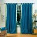 Turquoise Tab Top Sheer Sari Curtain / Drape / Panel - 43W x 108L - Pair