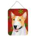 Carolines Treasures SS4703DS1216 Bull Terrier Red and Green Snowflakes Holiday Christmas Wall or Door Hanging Prints