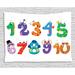 Number Tapestry Math Signs as Funny Characters Monsters Giraffe Snake Childish Kids Playroom Cartoon Wall Hanging for Bedroom Living Room Dorm Decor 60W X 40L Inches Multicolor by Ambesonne