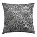 Grey Throw Pillow Cushion Cover Graphic with Classic Floral Ornaments Medieval Empire Royal Engraving Style Print Decorative Square Accent Pillow Case 18 X 18 Grey Black by Ambesonne