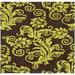 SAFAVIEH Soho Logan Floral Wool Area Rug Brown/Green 6 x 6 Square