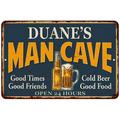 DUANE S Man Cave Personalized Metal Sign Green Gift 12x18 112180012218