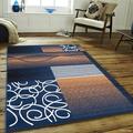 Allstar Navy Area Rug. Contemporary. Abstract. Traditional. Formal. Shapes. Spirals. Circles (5 2 x 7 1 )