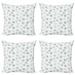 Winter Throw Pillow Cushion Case Pack of 4 Abstract Snowflakes with Neutral Colors and Sizes Modern Accent Double-Sided Print 4 Sizes Taupe Blue by Ambesonne