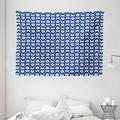 Evil Eye Tapestry Water Drops Inspired Shape Up and Down Luck Charm Vivid Tile Design Wall Hanging for Bedroom Living Room Dorm Decor 80W X 60L Inches Blue Light Blue White by Ambesonne
