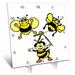 3dRose Bumble Bee Party Desk Clock 6 by 6-inch
