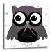 3dRose Cute Purple Pattern Owl - Wall Clock 10 by 10-inch