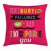 Motivational Throw Pillow Cushion Cover Dont Bury Your Failures Let Them Inspire You Empowering Encouraging Expression Decorative Square Accent Pillow Case 24 X 24 Inches Multicolor by Ambesonne