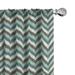 Ambesonne Turquoise Curtains Striped Chevron Leaves Pair of 28 x95 Multicolor