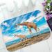 PHFZK Beautiful Blue Sky Cloud Doormat African Animal Giraffe along the River Doormat Outdoors/Indoor Doormat Home Floor Mats Rugs Size 23.6x15.7 inches