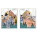 Stupell Industries Foil Collage Mountain Landscape Abstract Designs Wall Plaque by Jennifer Goldberger 2 Piece 10 x 15 Wall Plaque