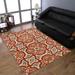 RUGSOTIC CARPETS HAND TUFTED WOOL ECO-FRIENDLY AREA RUGS - 5 x8 Rectangle Red Beige Modern Contemporary Design High Pile Thick Handmade Anti Skid Area Rugs for Living Room Bed Room (K00512)