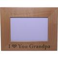 I Love You Grandpa - Engraved Engraved Alder Wood Picture Photo Frame - Holds 4-inch x 6-inch Photo - Great Gift for Father s Day or Christmas Gift