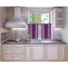 N25 Lilac 1-Set Light Filtering Kitchen Window Curtain 2 Faux Silk Tier Panels With Bronze Grommets on Top