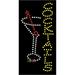 24 x12 Neon By Deon Vertical Coktail LED Sign with Logo w/Flashing Controller