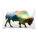 PHFZK Animal Art Pillow Case The Bison Mountain Pillowcase Throw Pillow Cushion Cover Two Sides Size 20x30 inches