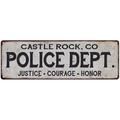 CASTLE ROCK CO POLICE DEPT. Home Decor Metal Sign Gift 6x18 206180012666