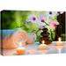 wall26 Canvas Print Wall Art Massage Stones Candles & Orchid Flowers Floral Botanical Photography Realism Tropical Zen Colorful Multicolor Ultra for Living Room Bedroom Office - 12 x18&qu